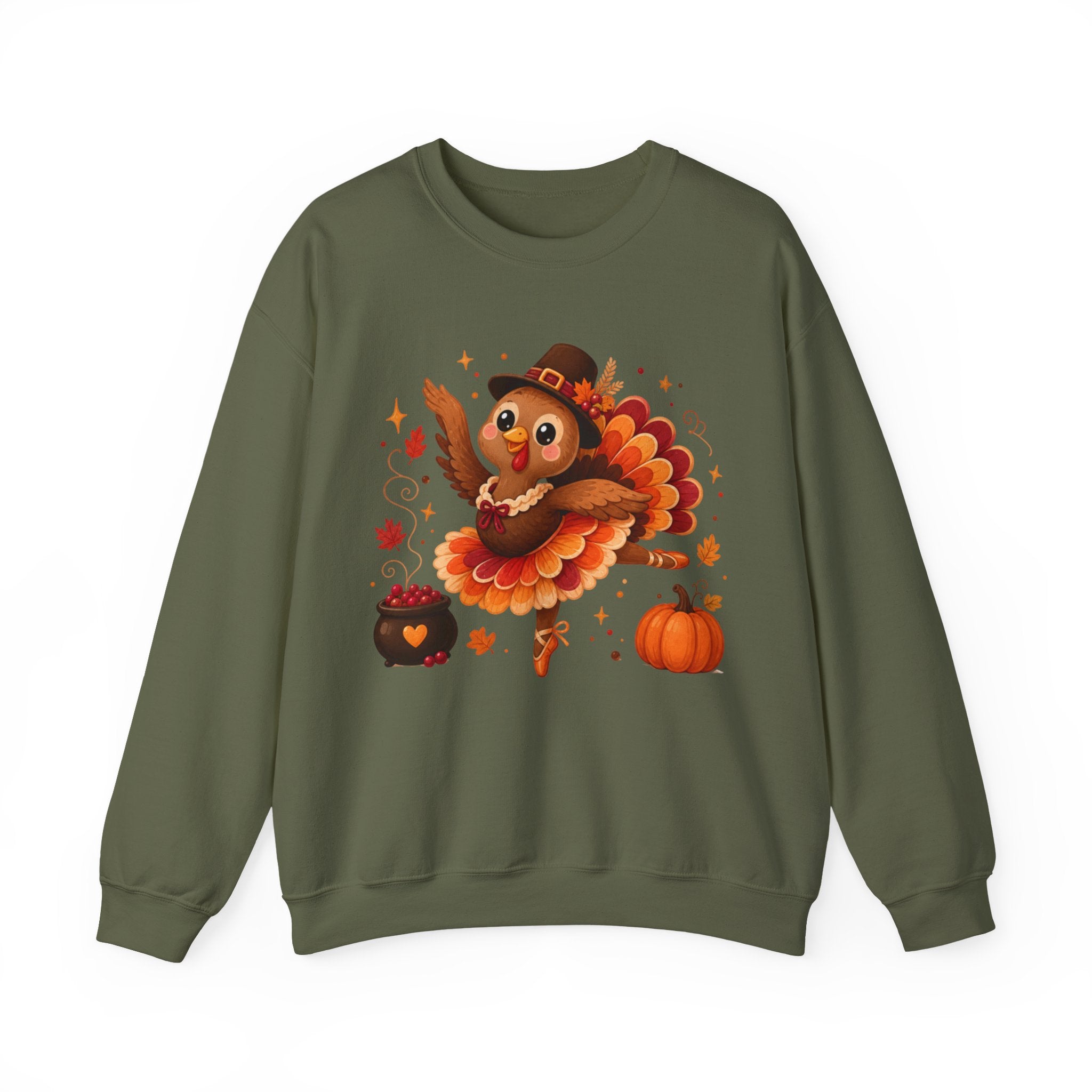 Thanksgiving Ballerina Turkey Sweatshirt, Dancing Turkey Crewneck, Fall Dance Shirt, Dancer Wear, Dance Teacher Gift
