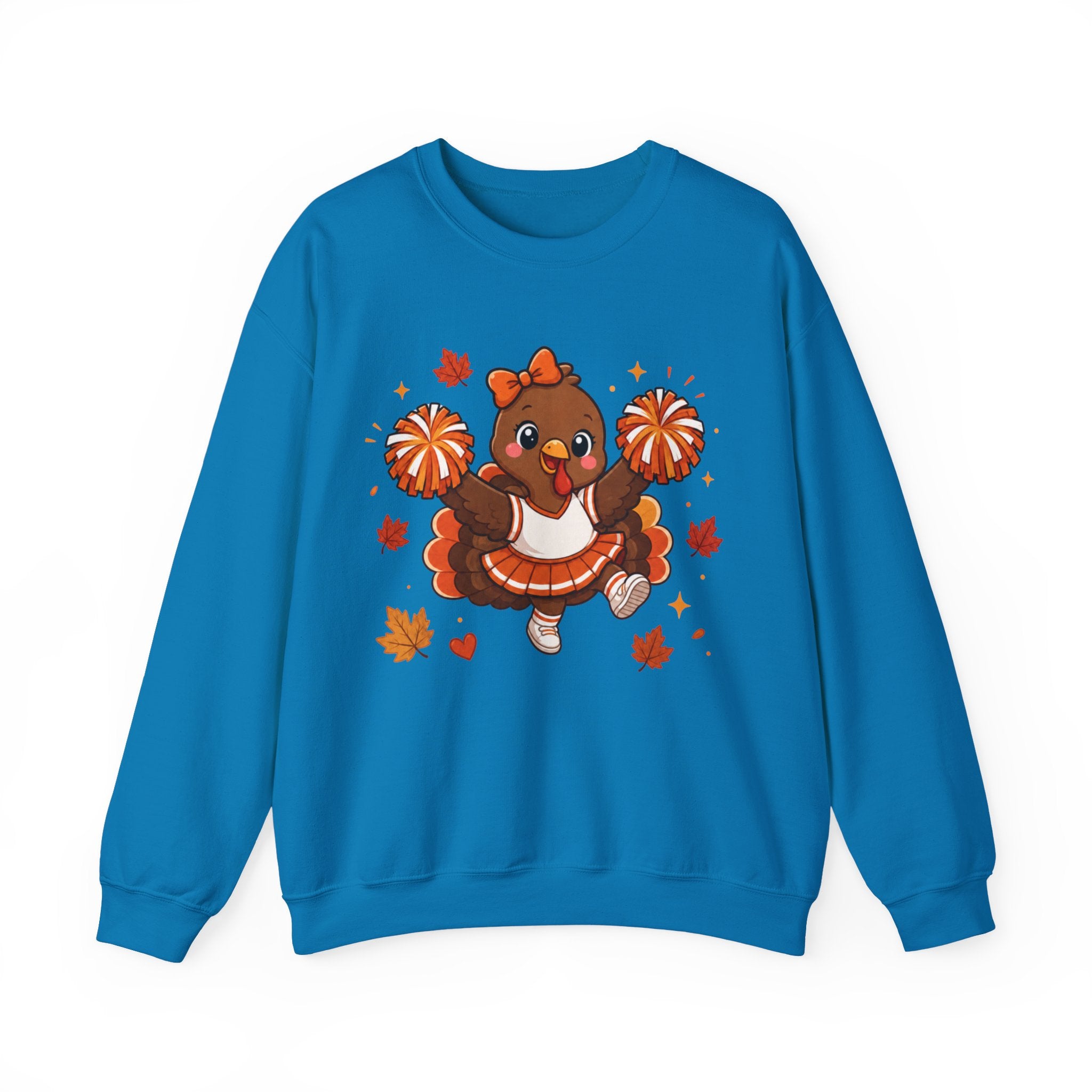 Thanksgiving Cheerleader Sweatshirt, Cheering Turkey Crewneck, Cheer Mom Thanksgiving Shirt, Fall Cheer Gift, Turkey Cheer Sweater