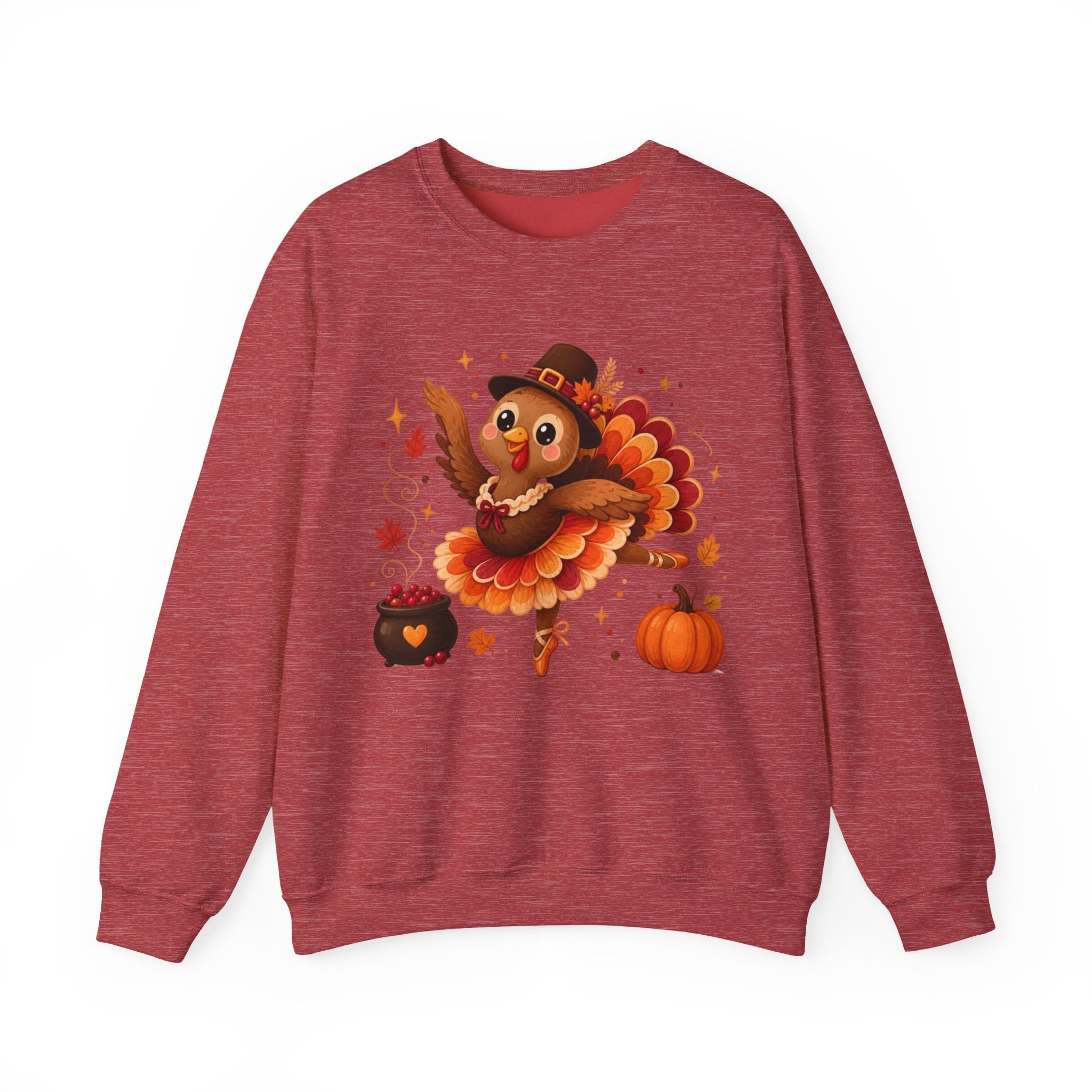 Thanksgiving Ballerina Turkey Sweatshirt, Dancing Turkey Crewneck, Fall Dance Shirt, Dancer Wear, Dance Teacher Gift