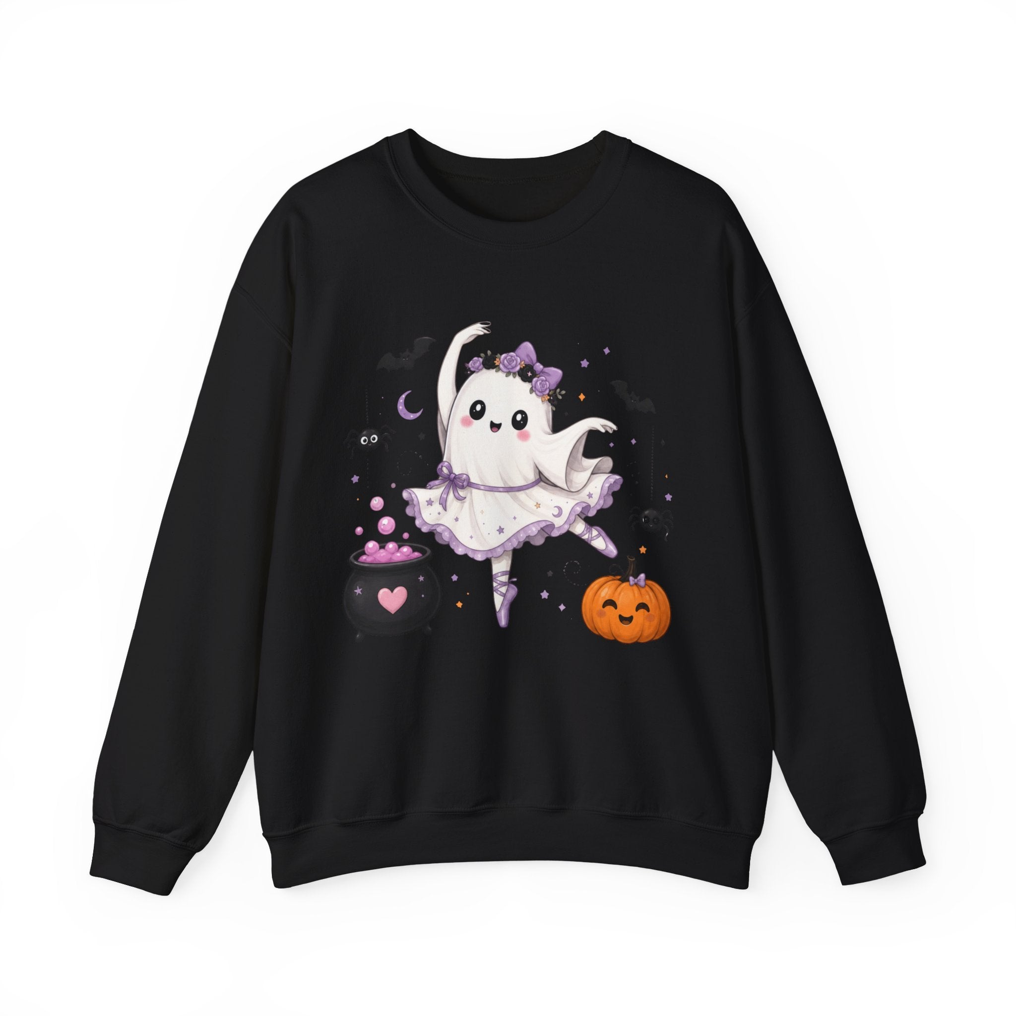 Ghost Ballerina Halloween Sweatshirt, Cute Ballet Dancer Ghost Crewneck, Spooky Ballet Shirt, Ballerina Gift, Pink Halloween Sweater