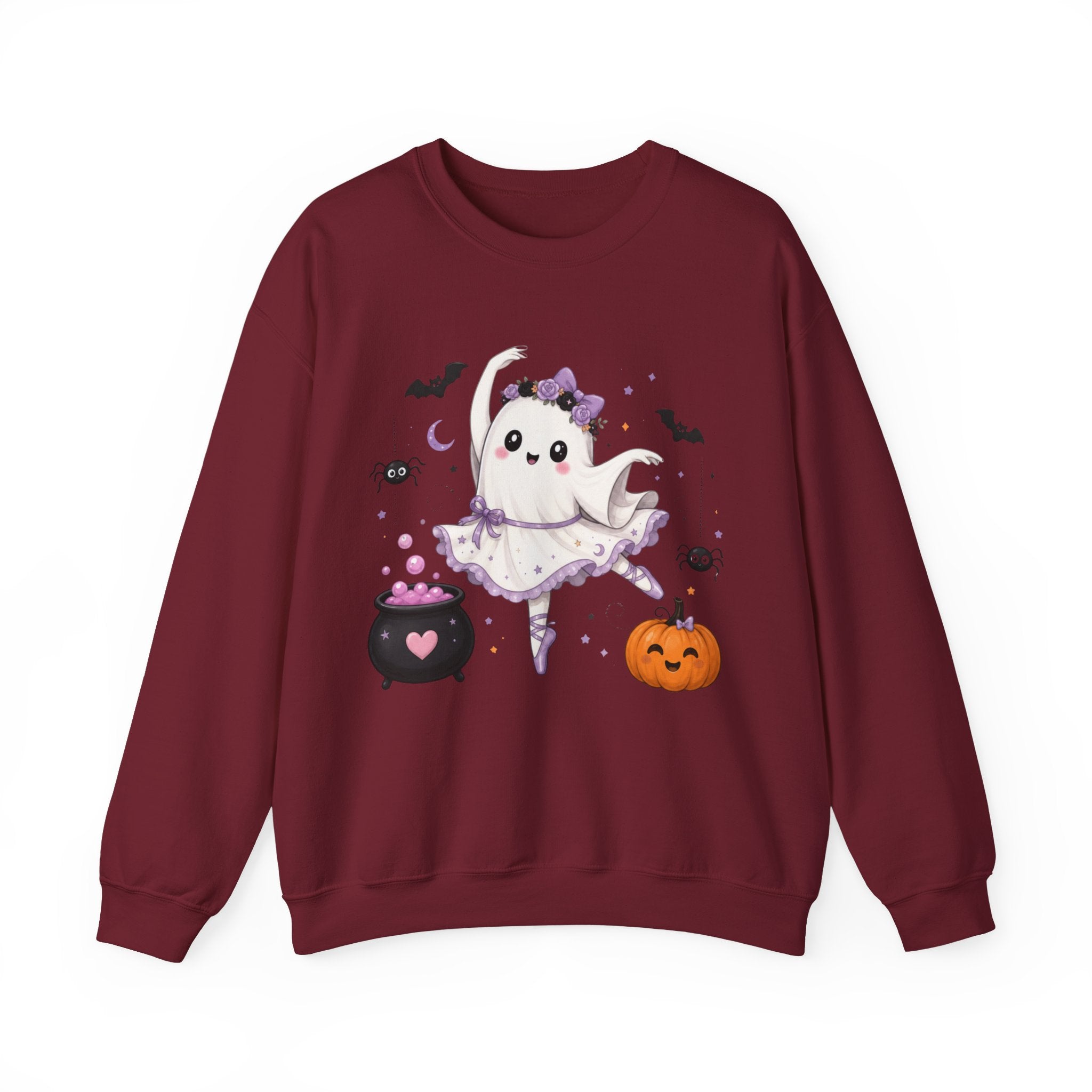 Ghost Ballerina Halloween Sweatshirt, Cute Ballet Dancer Ghost Crewneck, Spooky Ballet Shirt, Ballerina Gift, Pink Halloween Sweater