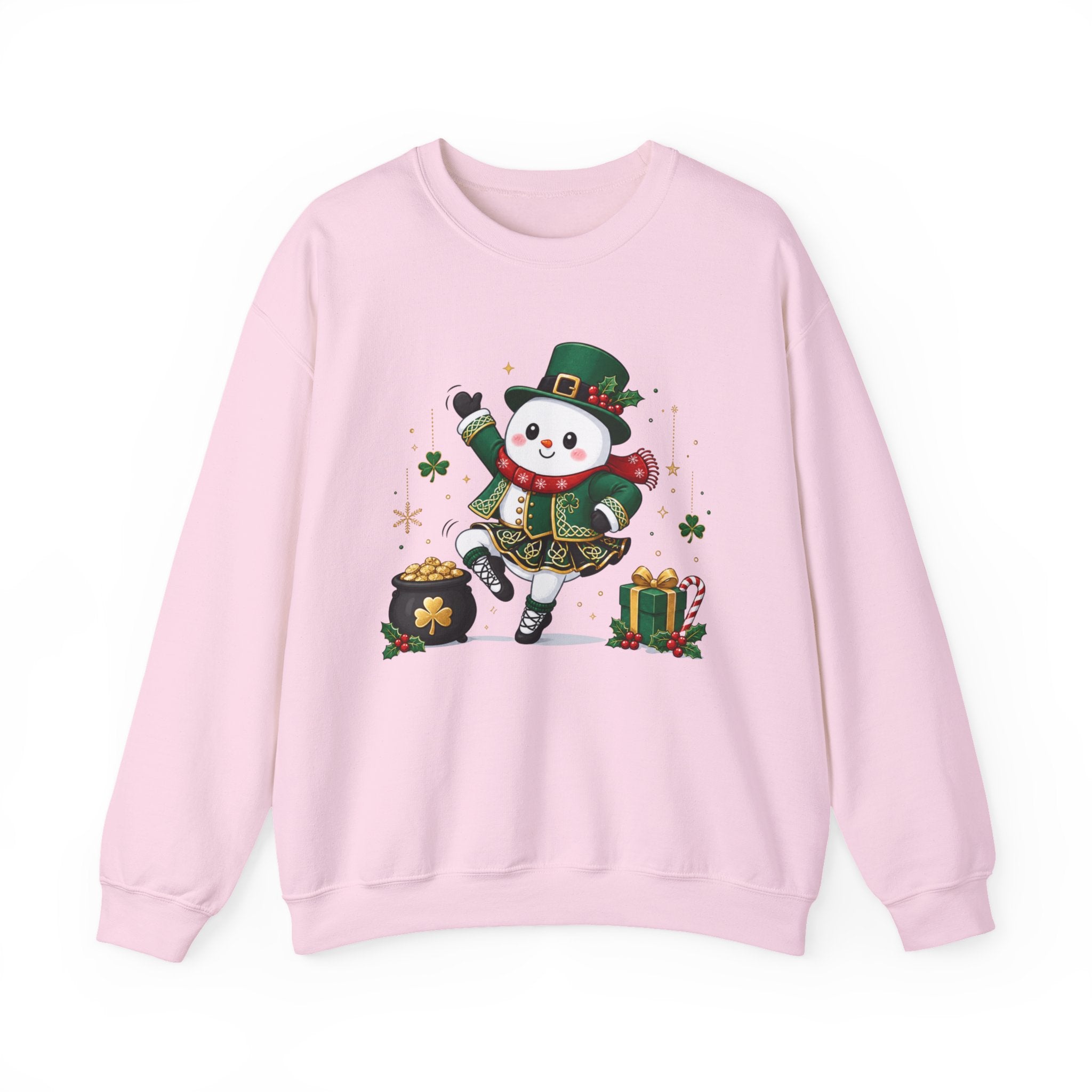Irish Dancing Snowman Sweatshirt, St. Patrick's Day Irish Dancer, Celtic Christmas Snowman, Irish Dance Gift, Holiday Crewneck