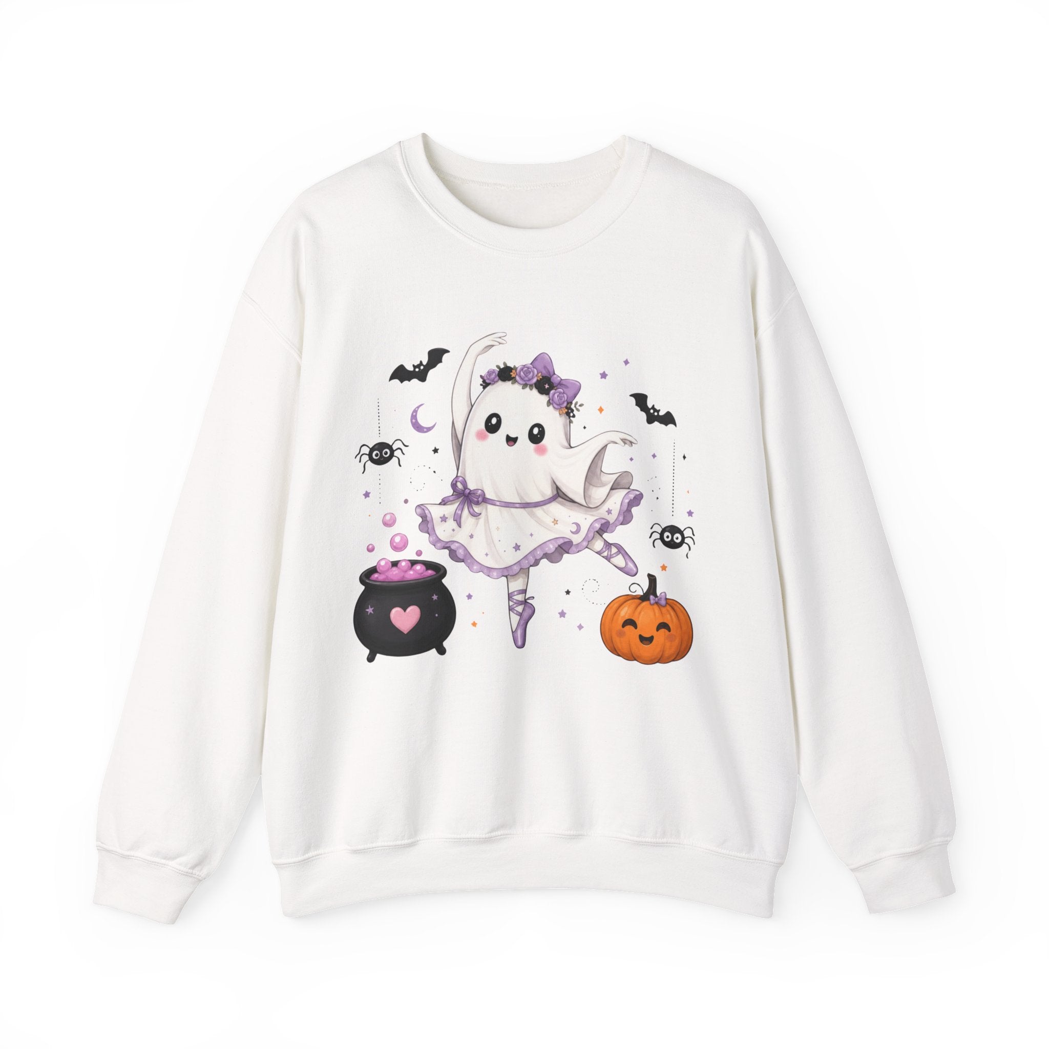 Ghost Ballerina Halloween Sweatshirt, Cute Ballet Dancer Ghost Crewneck, Spooky Ballet Shirt, Ballerina Gift, Pink Halloween Sweater