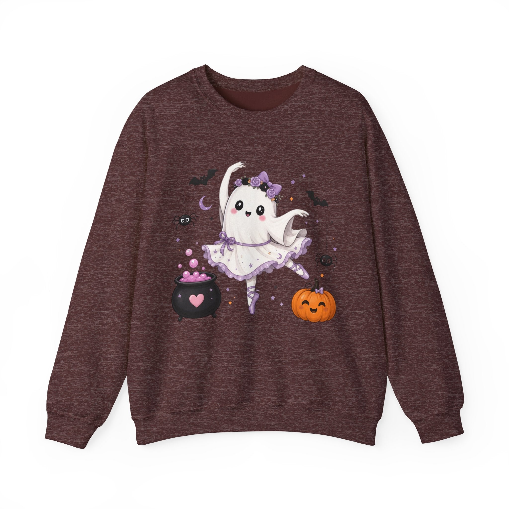 Ghost Ballerina Halloween Sweatshirt, Cute Ballet Dancer Ghost Crewneck, Spooky Ballet Shirt, Ballerina Gift, Pink Halloween Sweater