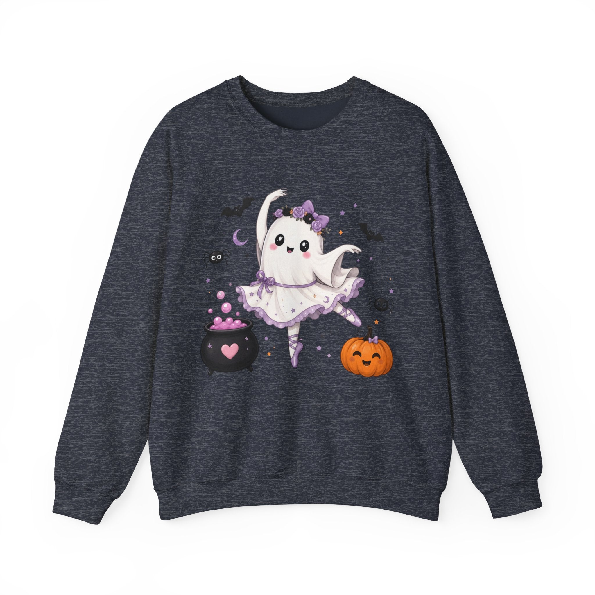 Ghost Ballerina Halloween Sweatshirt, Cute Ballet Dancer Ghost Crewneck, Spooky Ballet Shirt, Ballerina Gift, Pink Halloween Sweater