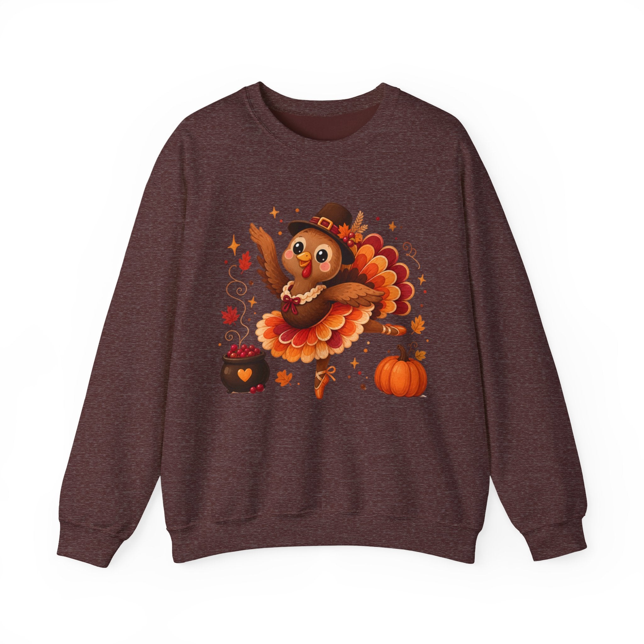 Thanksgiving Ballerina Turkey Sweatshirt, Dancing Turkey Crewneck, Fall Dance Shirt, Dancer Wear, Dance Teacher Gift