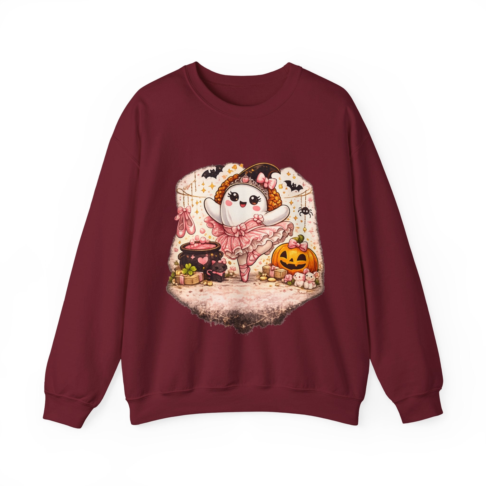 Ballet Halloween Ghost Sweatshirt, Cute Ghost Ballerina Crewneck, Spooky Ballet Dancer Shirt, Dance Girl Gift, Fall Dance Sweater