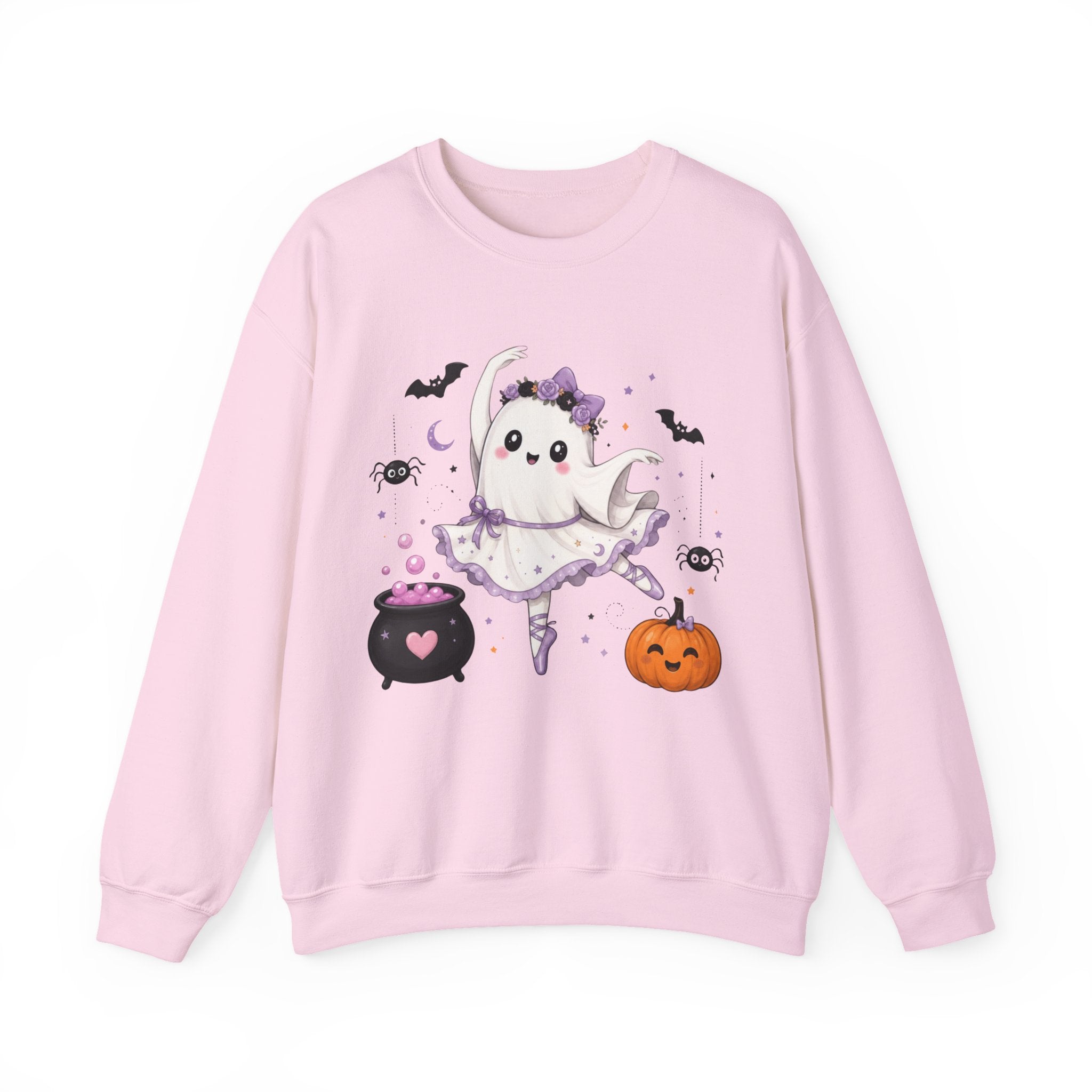Ghost Ballerina Halloween Sweatshirt, Cute Ballet Dancer Ghost Crewneck, Spooky Ballet Shirt, Ballerina Gift, Pink Halloween Sweater
