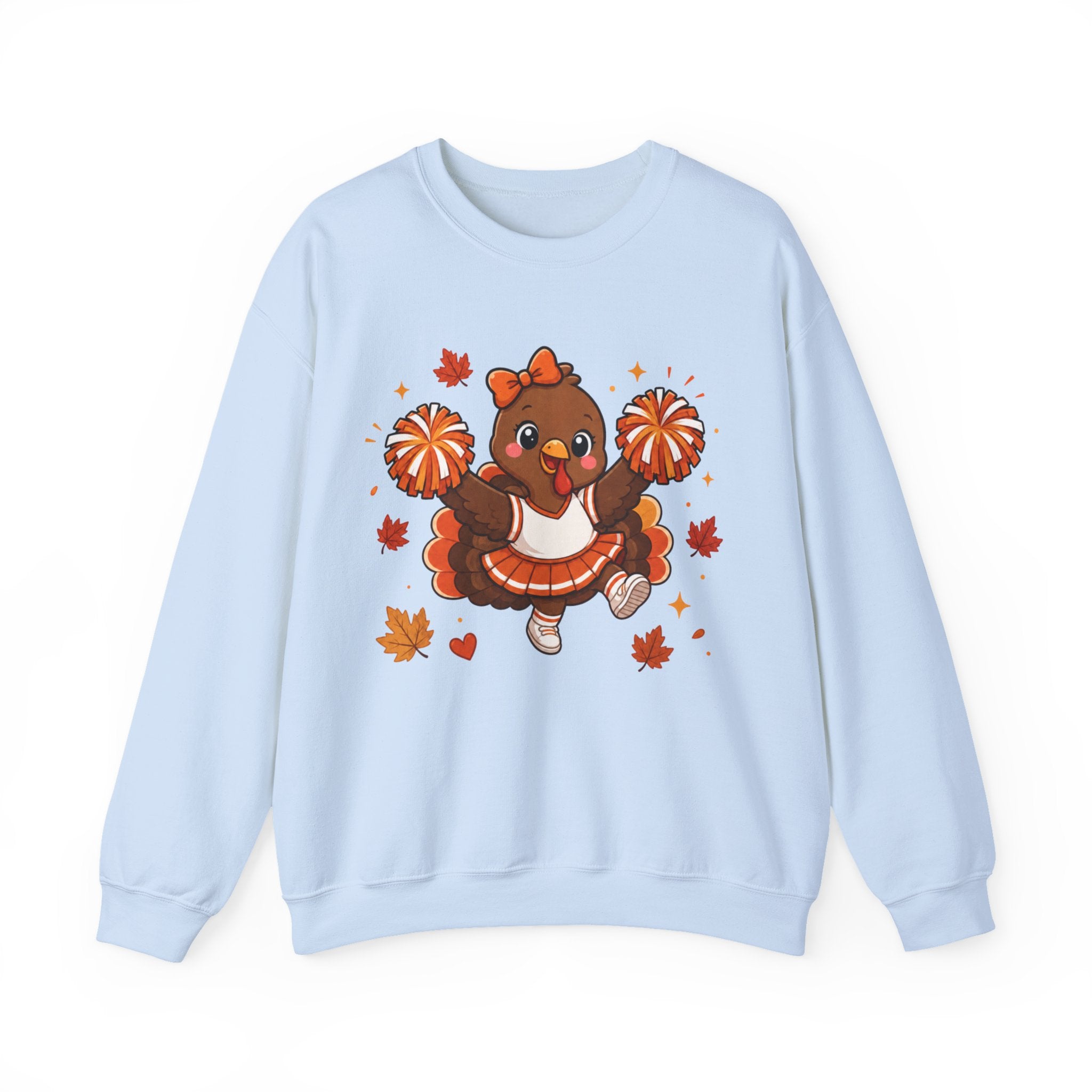 Thanksgiving Cheerleader Sweatshirt, Cheering Turkey Crewneck, Cheer Mom Thanksgiving Shirt, Fall Cheer Gift, Turkey Cheer Sweater