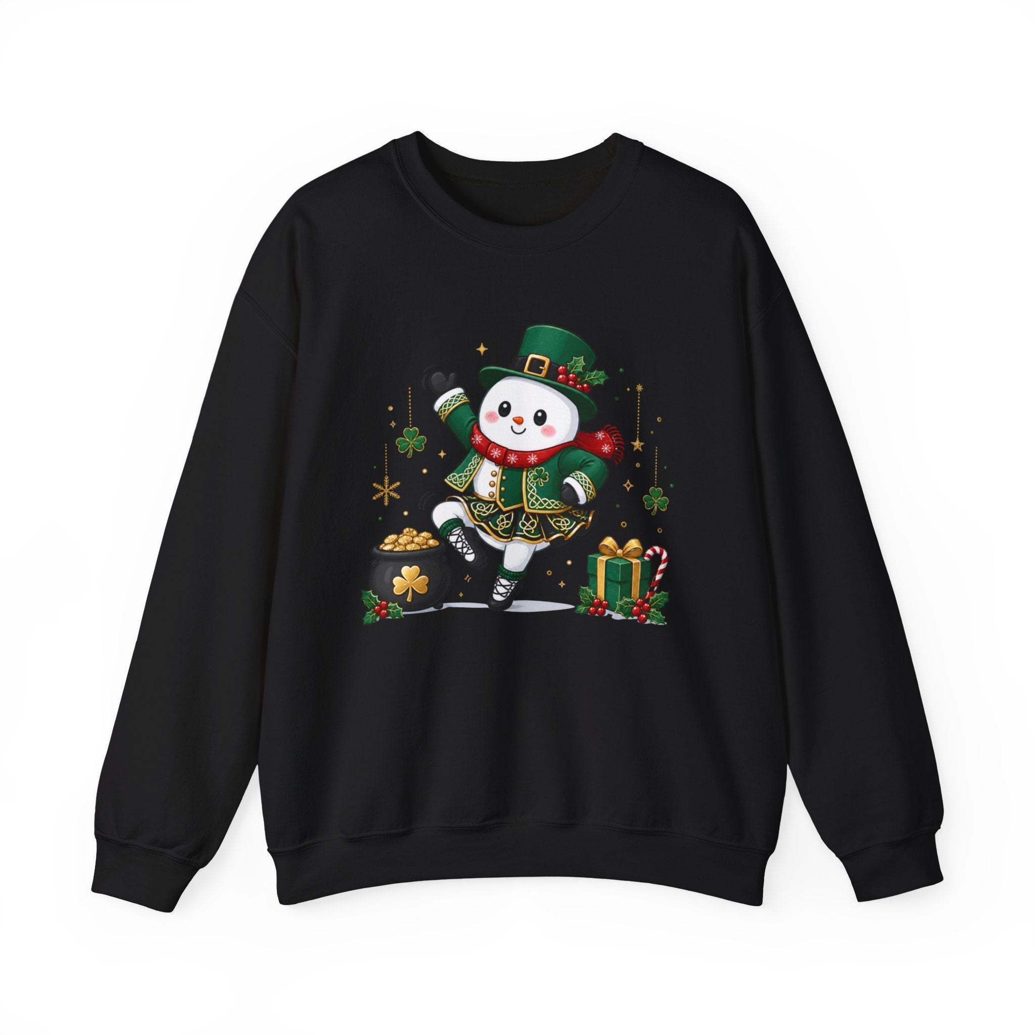 Irish Dancing Snowman Sweatshirt, St. Patrick's Day Irish Dancer, Celtic Christmas Snowman, Irish Dance Gift, Holiday Crewneck