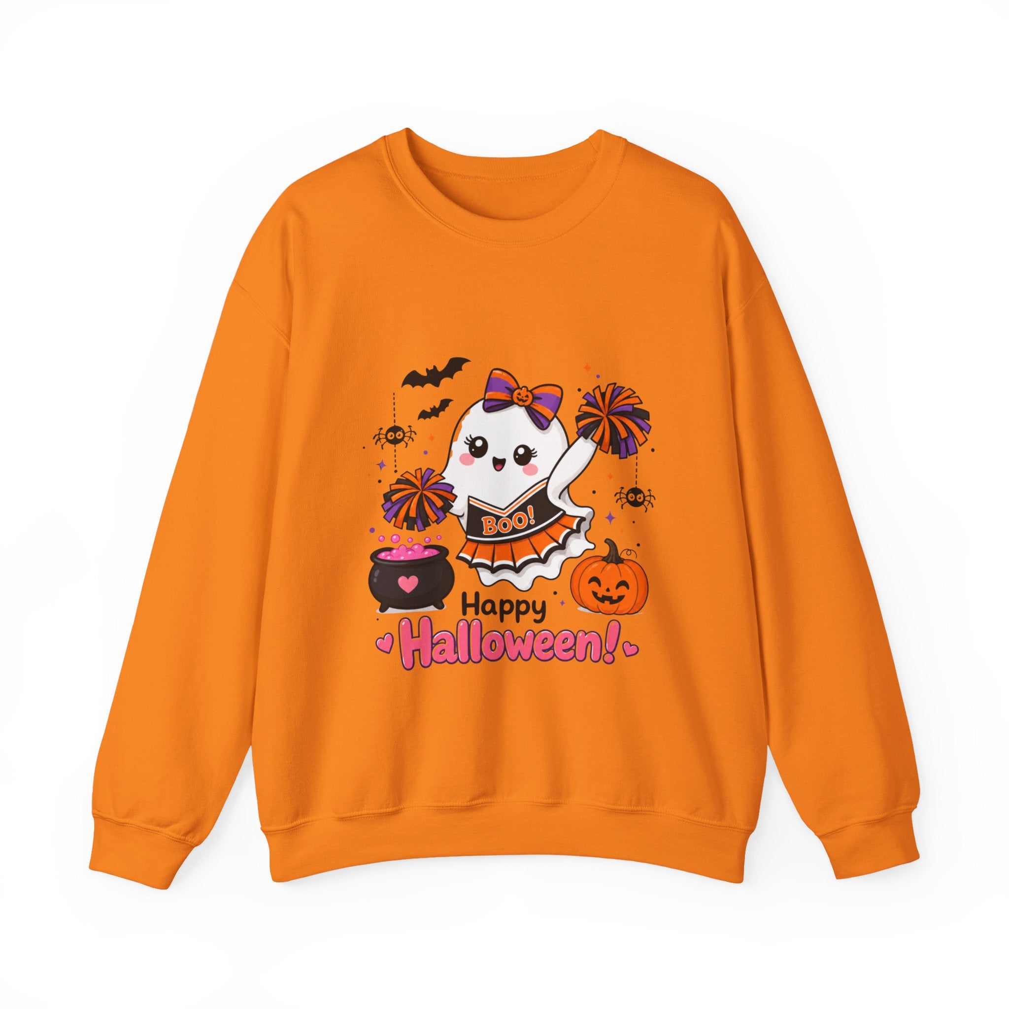 Spooky Cheer Ghost Sweatshirt, Halloween Cheer Mom Crewneck, Cute Pumpkin Ghost Shirt Fall Sweater, Cozy Halloween Top