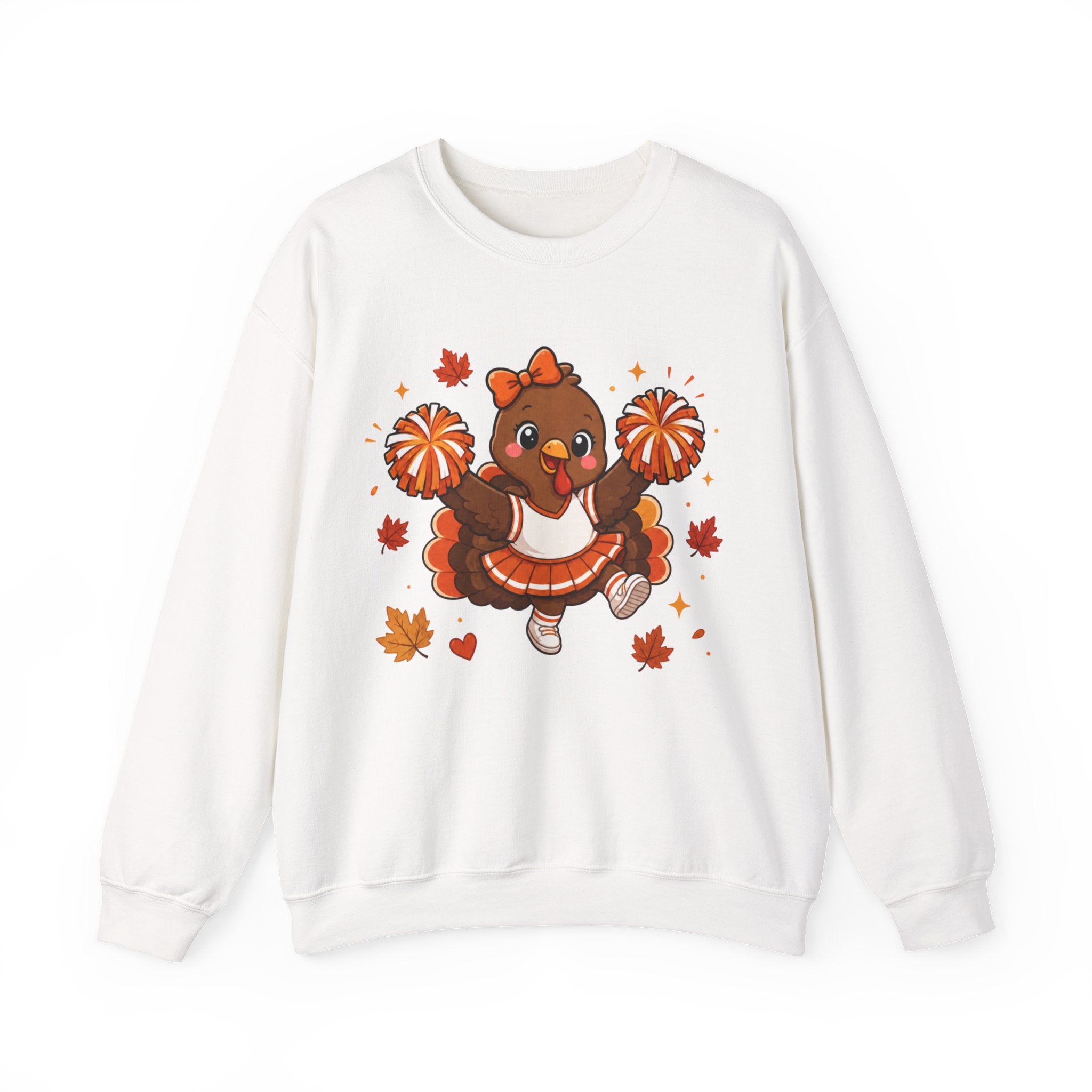 Thanksgiving Cheerleader Sweatshirt, Cheering Turkey Crewneck, Cheer Mom Thanksgiving Shirt, Fall Cheer Gift, Turkey Cheer Sweater
