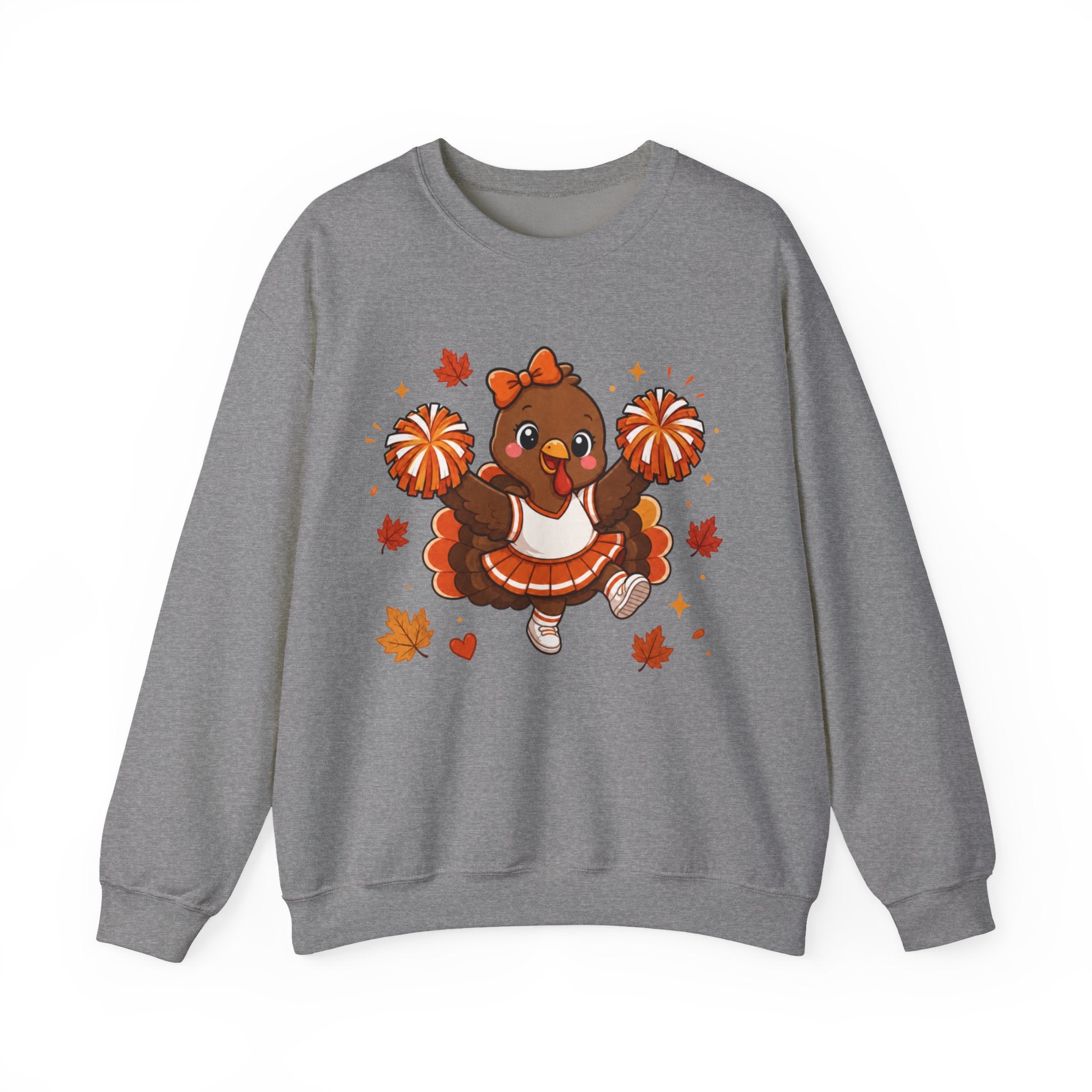 Thanksgiving Cheerleader Sweatshirt, Cheering Turkey Crewneck, Cheer Mom Thanksgiving Shirt, Fall Cheer Gift, Turkey Cheer Sweater