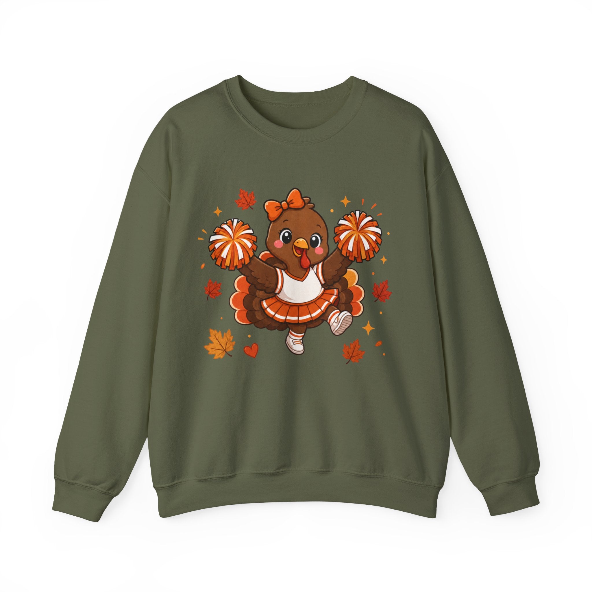 Thanksgiving Cheerleader Sweatshirt, Cheering Turkey Crewneck, Cheer Mom Thanksgiving Shirt, Fall Cheer Gift, Turkey Cheer Sweater