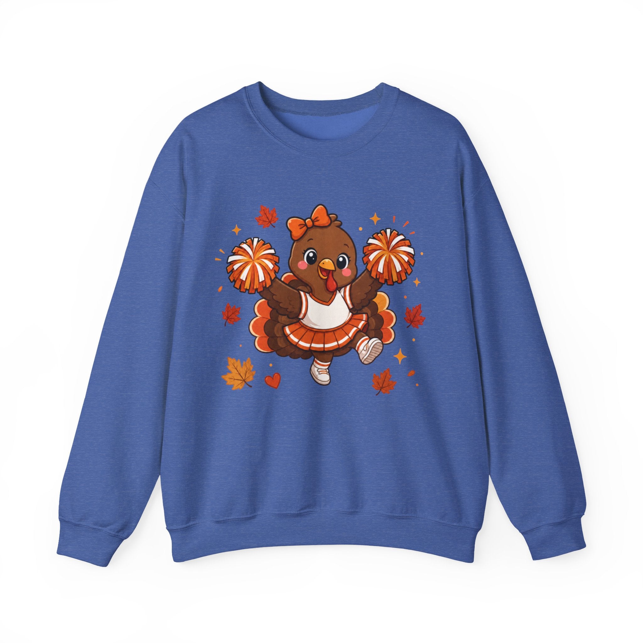 Thanksgiving Cheerleader Sweatshirt, Cheering Turkey Crewneck, Cheer Mom Thanksgiving Shirt, Fall Cheer Gift, Turkey Cheer Sweater