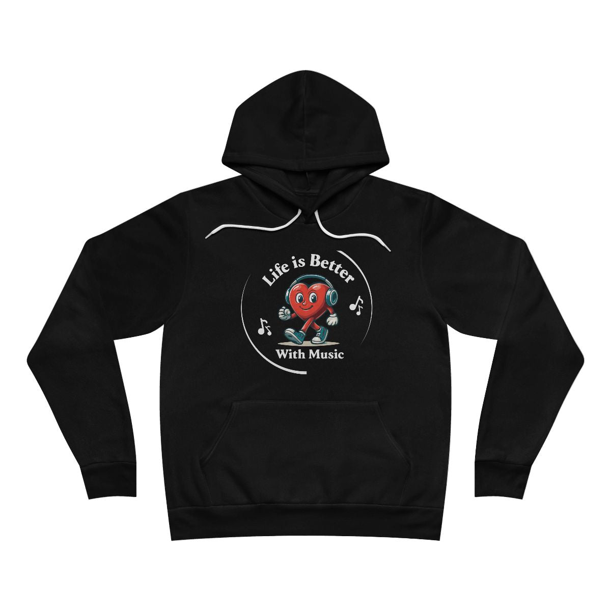 Life Is Better With Music Hoodie – Cozy Sponge Fleece Pullover for Music Lovers