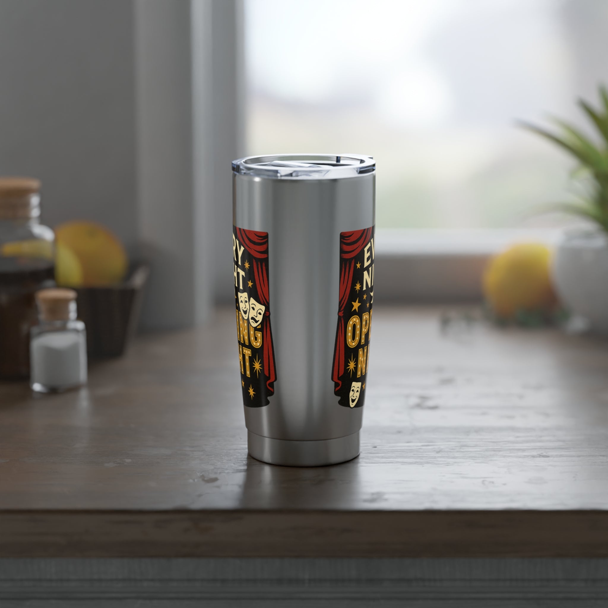 Theatrical Coffee Tumbler: Funny Musical Theater Gift for Actors, Opening Night Gift