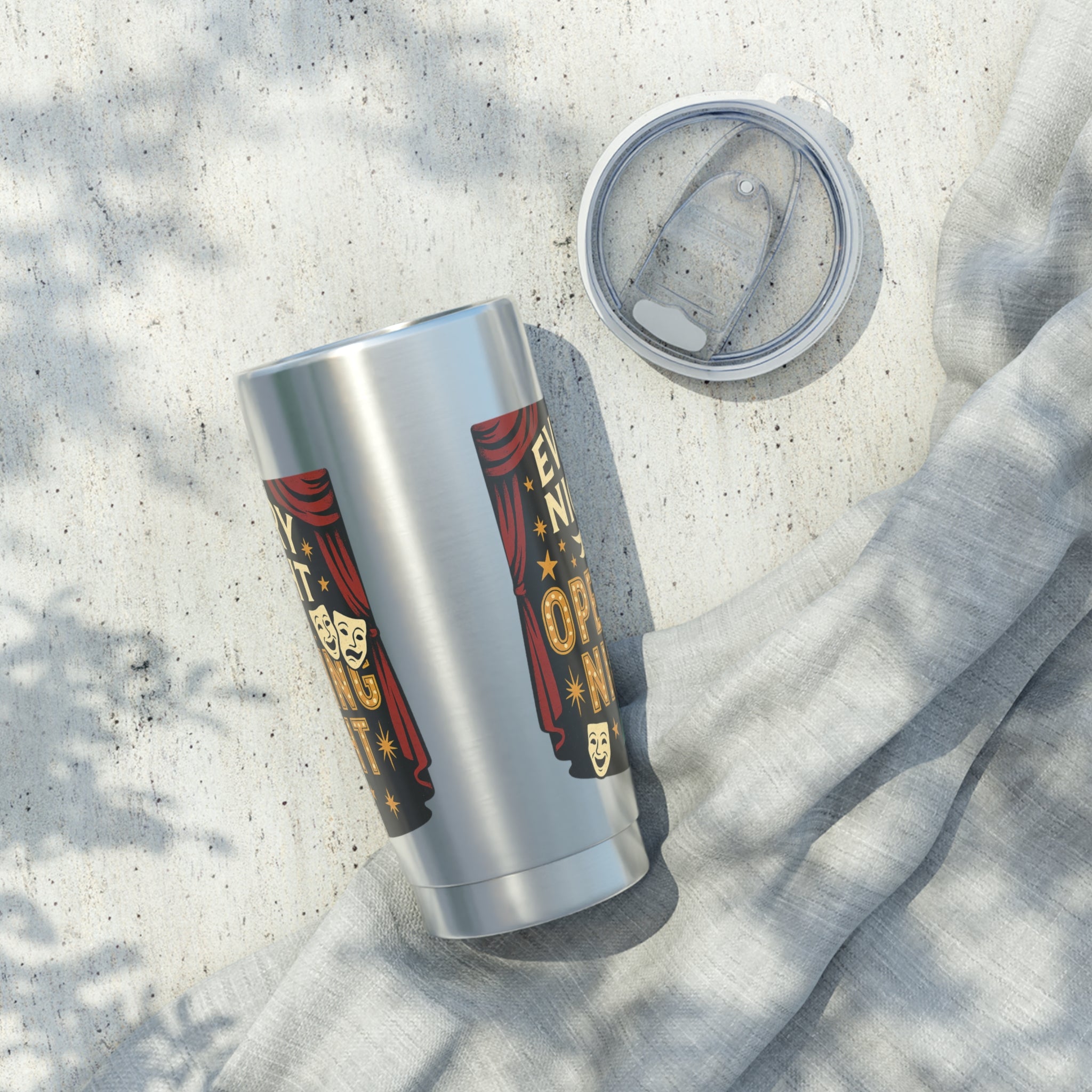Theatrical Coffee Tumbler: Funny Musical Theater Gift for Actors, Opening Night Gift