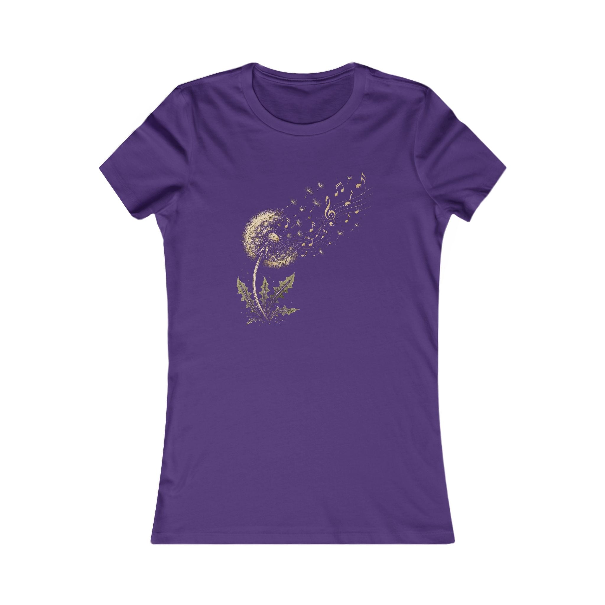 Dandelion Music Note T-Shirt, Gift for Music Lovers, Women's Graphic Tee, Soft Cotton, Stylish Feminine Fit
