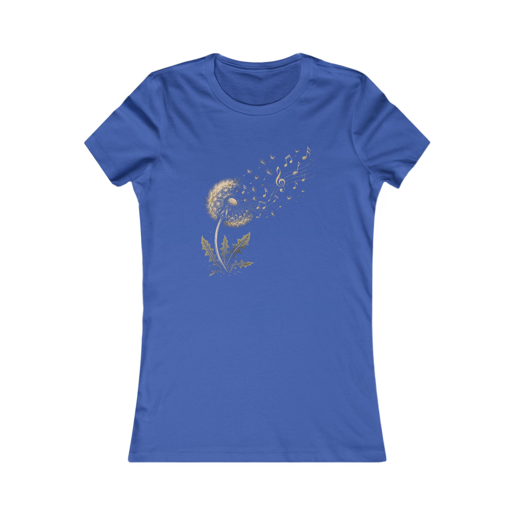Dandelion Music Note T-Shirt, Gift for Music Lovers, Women's Graphic Tee, Soft Cotton, Stylish Feminine Fit